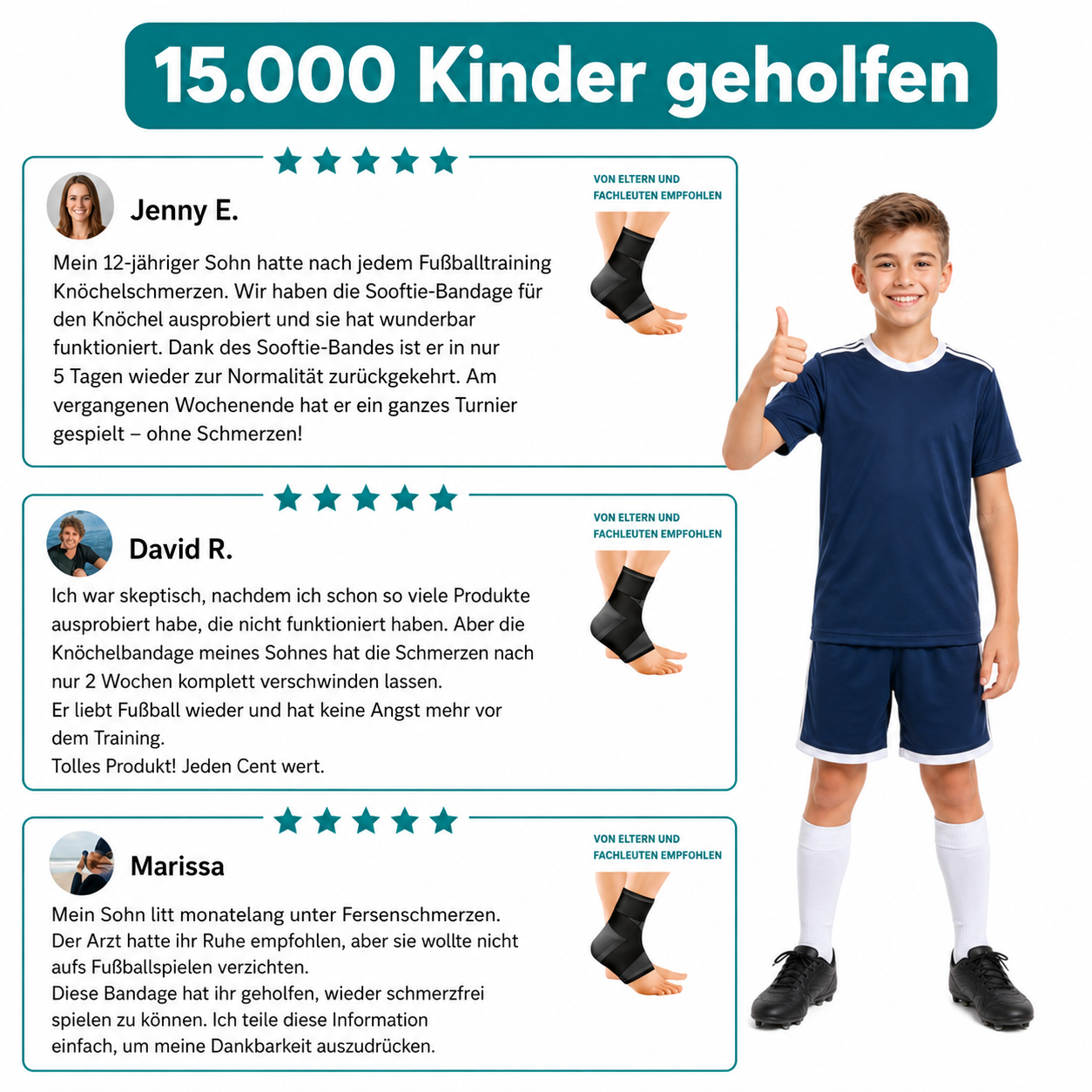 Sooftie ComfortHeel | Stütze bei Fersensch­merzen für junge Sportler